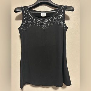Sunday Black tank top w/ jewels- size s